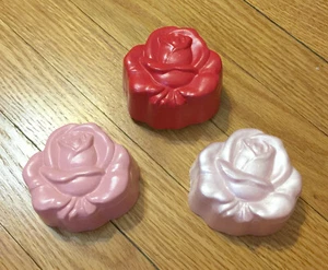 NEW 2 Pc Unique Handmade Rose Petal Trinket Box Earring Ring Box Button Pin Box - Picture 1 of 6