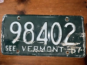 1955 See Vermont License Plate 98402 - Picture 1 of 1