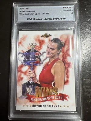 2024 Leaf Aryna Sabalenka Wins Australian Open TCC Graded Gem Mint 10 - Image 1 of 2