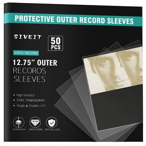 50 PLASTIC OUTER SLEEVES VINYL RECORD LP ALBUM PLASTIC COVERS 4 MIL - Picture 1 of 6