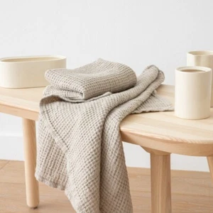 Linen Waffle Big Towels Natural: Towel Set, Bath Towel - Picture 1 of 4