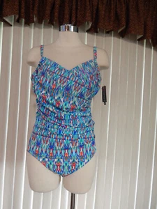 NWT! "JANTZEN" One Piece Tummy Control Swimsuit Sz.16 Gorgeous Colors!! - Picture 1 of 4