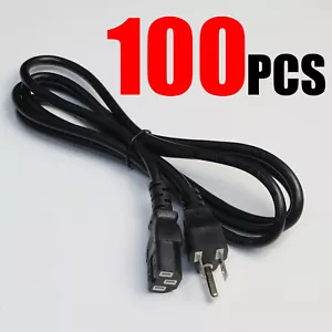 100 LOT AC Power Cord Cable Desktop Monitor Computer 6ft PC Printers - Picture 1 of 4