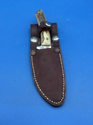 Boker Tree Brand Arbolito Stag Handle Fixed Blade Argentina Knife W/Sheath F3B - Image 1 of 4