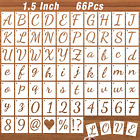 1.5 Inch Letter Stencils Kits, 66 Pcs Calligraphy Alphabet Stencils and Number S
