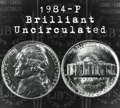 1984 P  Jefferson Nickel BRILLIANT UNCIRCULATED *JB's Coins* - Image 1 of 3