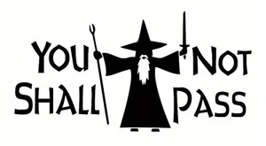 Gandalf You Shall Not Pass Sticker  - Picture 1 of 2