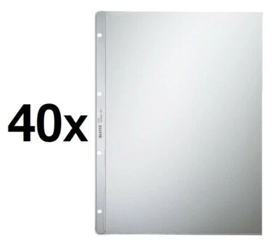40 x Leitz 4700 Prospekthülle Premium A4 genarbt 0,13 mm dokumentenecht farblos - Bild 1 von 4