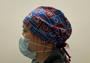 NHL Colorado Avalanche Scrub Cap, Avalanche Scrub, Tie in back Adjustable - Picture 1 of 3
