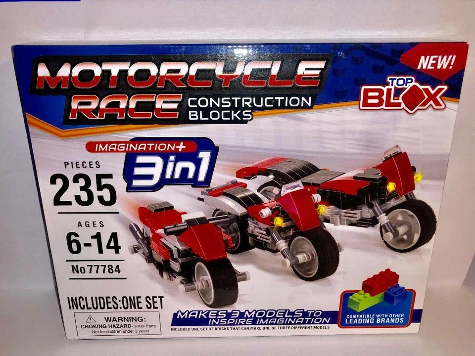 CK Brands TOP BLOX Motorcycle Race Construction Blocks Set 235 Pieces No 77784 - Image 1 of 1