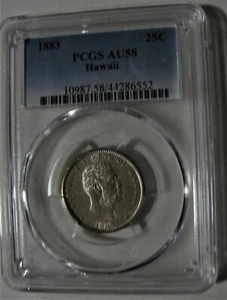 Hawaii 1883 25 Cent PCGS Graded AU58 - Picture 1 of 3