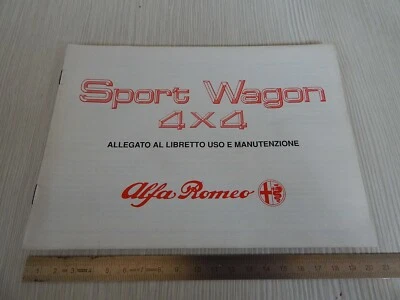 SUPPLEMENTO AL MANUALE USO MANUTENZIONE ORIGINALE ALFA ROMEO 33 4X4 SPORT WAGON - Immagine 1 di 4