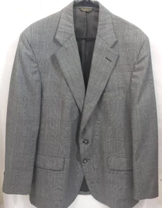 John Weitz Blazer Men 42R Gray Glen Plaid Two Button Sportcoat Single Breast - Picture 1 of 7