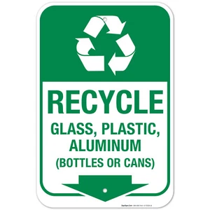 Recycle Sign, Recycle Glass Plastic Here, - Picture 1 of 86