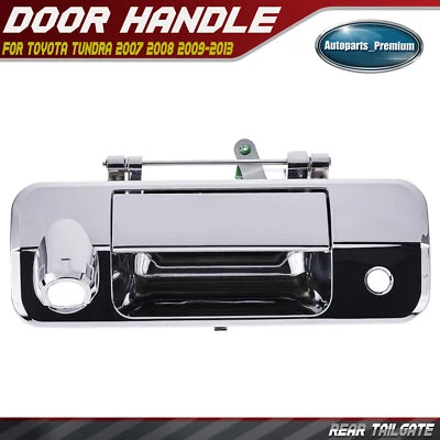 Manija de puerta trasera cromada con orificio de cámara trasera para Toyota Tundra 2007 2008-2013 Foto 1 de 4