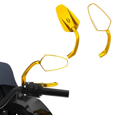 Gold Rear View Side Mirrors for Harley Sportster 883 1200 Softail Dyna Touring  Foto 1 de 4