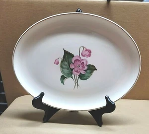 Taylor Smith Taylor Versatile Pink Flower Platter 13-1/2" x 10" - Picture 1 of 3