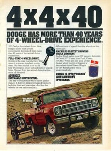 1978 Dodge Pickup Truck PRINT AD 4x4x40 40 Jahre Allrad - Bild 1 von 1