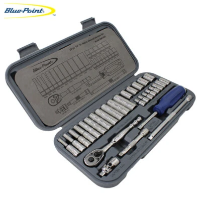 BLUE-POINT 29pcs 1/4Dr. Socket Set 6 Point BLPATSM1429 - Image 1 of 3