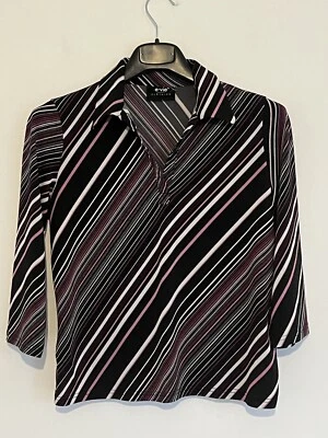 E-vie Top 14/16 Striped Multicoloured Collared 3/4 Sleeve — 第 1/4 张图片