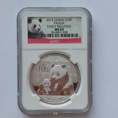 2012 China S10Y 1 Oz .999 Silver Panda Early Releases NGC MS69 Bullion Coin - Image 1 of 2