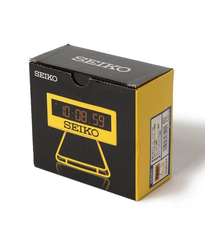 SEIKO Clock SQ815Y Alarm Clock Table Clock Digital Mini Timer Clock 104mm Yellow Cover
