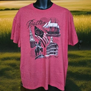 Boston The Freedom Trail Red Short Sleeve Graphic T-Shirt Men’s Size XL EUC READ - Picture 1 of 8