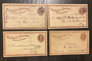1870s UX1 UX3 POSTAL CARD Letter Lot Chicago New York Pennsylvania Hand Stamped - Picture 1 of 4