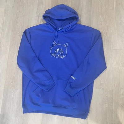 Vango Hoodie Cat Graphic Unisex Sz XL Purple Casual Embroidered Animal Cozy - Image 1 of 4