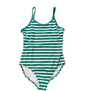 Gap Kids Green + White Striped One Piece Swimsuit Size XL (12) - Picture 1 of 4