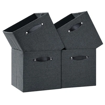 Best Foldable Fabric Storage Bins Cubes 13x15x13 Inch Kallax Cubby with Dual - Image 1 of 4