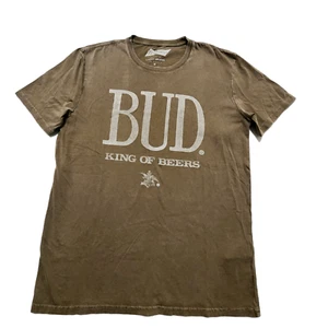 Lucky Brand BUDWEISER T-Shirt BROWN SMOKE WEED BEER CASUAL Size Medium - Picture 1 of 6
