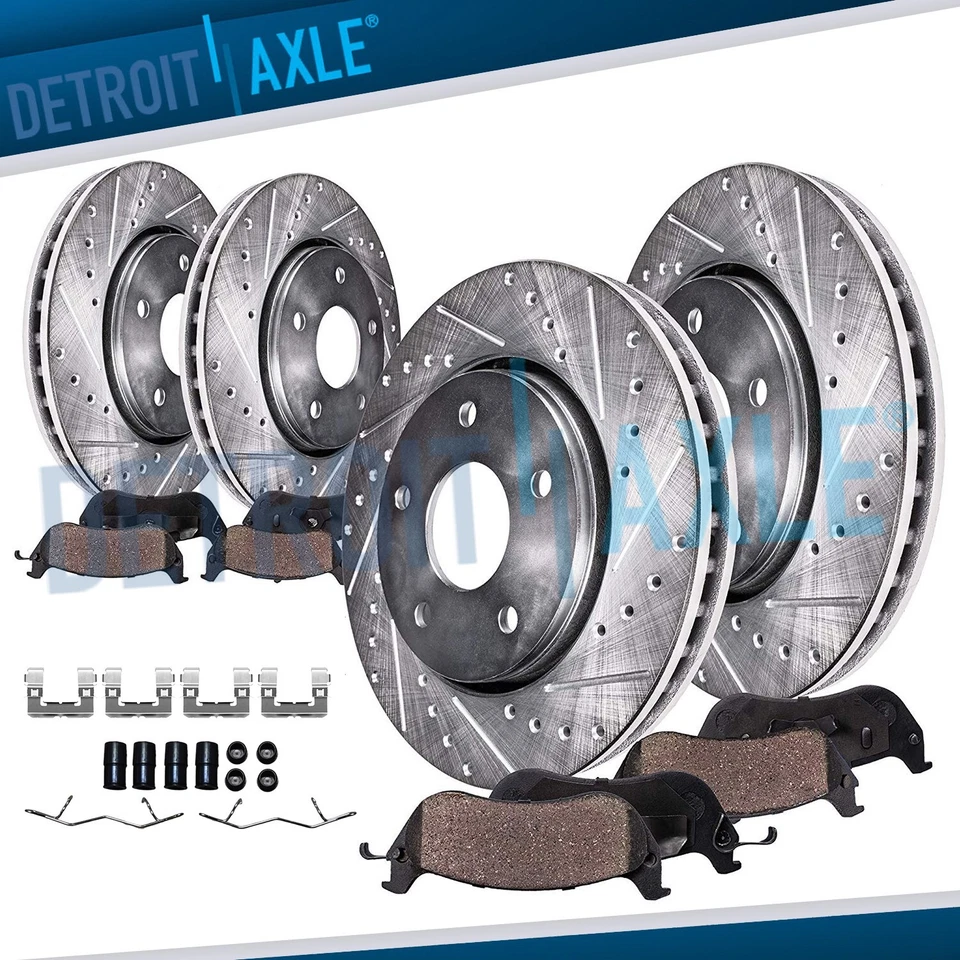 8pc Front Rear Drilled Brake Rotors and Brake Pads Kit for 2015 Subaru Legacy - Image 1 of 4