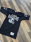 Oakland Raiders Champion V-Neck Jersey Shirt-Men's Size Small-Black-Made In USA