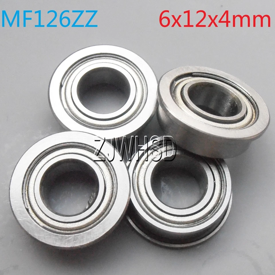4pcs MF126zz Sealed Flange Bearing ID: 6 OD: 12 W: 4 mm for TAMIYA TRAXXAS DIY - Image 1 of 1
