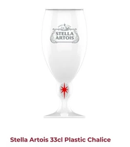 NEU Menge 4 Stella Artois Weiß Acryl Kunststoff Kelch Gläser  - Bild 1 von 2