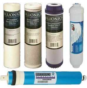 5 pc Reverse Osmosis Replacement Filter Set RO Cartridges w/ 50 GPD Membrane - Picture 1 of 4