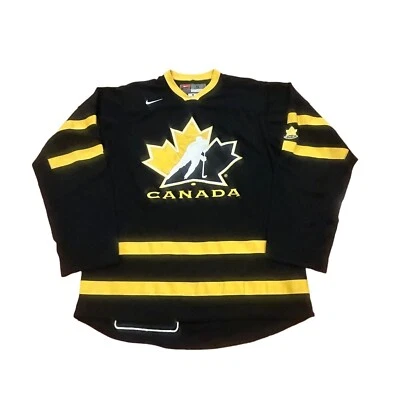 Camiseta deportiva de hockey cosida negra pequeña Nike Team Canada 2013 IHHF Livestrong rara Foto 1 de 4