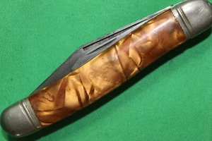 Richards Knife Sheffield England Jack Shell Design Celluloid Handles 1950's - Picture 1 of 7