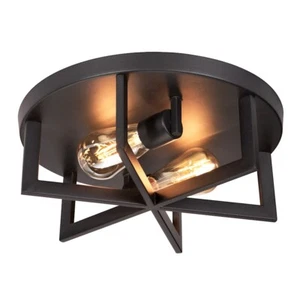 AFX Lighting Rivers 2 Light Flush Mount, Black/Black - RIRF14MBBK - Picture 1 of 1