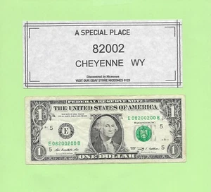 ZIP CODE '82002' .. CHEYENNE, WYOMING ... 2009 $1 E 08200200 B .... 82002 - Picture 1 of 1