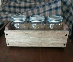 Rustic 3 canning jar centerpiece decoration Ready for you to decorate.  - Picture 1 of 4
