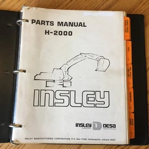 Insley H-2000 MANUAL DE PIEZAS CATÁLOGO LISTA DE LIBROS EXCAVADORA HIDRÁULICA GUÍA CARPETA - Imagen 1 de 1