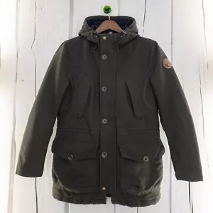 Chaqueta Parka Napapijri Hombres S Con Capucha Acolchada Cremallera Completa Bolsillos Interior En Verde Marino - Imagen 1 de 20