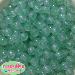 12mm Mint Acrylic Frost Style Bubblegum Beads Lot 40 pc. chunky gumball - Picture 1 of 1