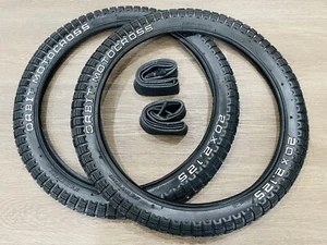PAIR of 20" BMX Bicycle Orbit Motocross Bike Tires & Tubes 20X2.125 Black - Picture 1 of 6