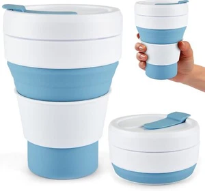 Collapsible Silicone Coffee Cup Folding Drinking Cup for Travel Camping Hiking - Picture 1 of 3