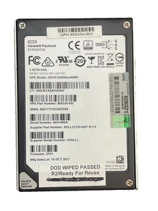 1.92TB SSD HPE 2.5 12Gbs SAS DDYE1920S5xnNMRI SXHLLL 3P01 778252-001 850334-003 - Picture 1 of 1