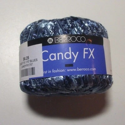 Berroco Candy FX cinta hilo nylon #1757 azul 25 gr/68 yardas Foto 1 de 4