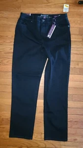 Jeans donna nuovo con etichetta Gloria Vanderbilt nero impreziosito da strass 12 "Amanda" - Foto 1 di 10